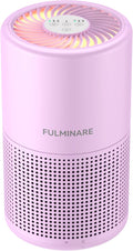 FULMINARE Air Purifiers for Home Bedroom H13 HEPA Air Purifier, 3 Speeds, Timer, 24dB, Small Mini Air Purifier with Night Light, Purple