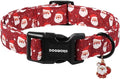 DOGWONG Christmas Dog Collar, Red Santa Claus Print Cute Dog Collars Winter Holiday Male Female Adjustable Dog Collar for Medium Large Dogs