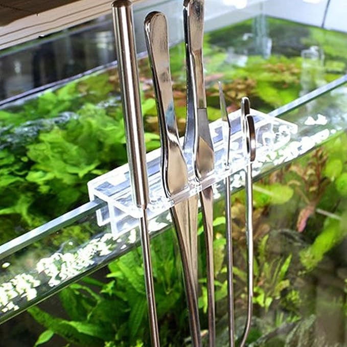 Fish Tank Tool Organizer - Acrylic Aquarium Rack, Transparent Maintenance Stand, Plant Tool Holder, Durablee Water Grass Organizer | Multi-Slot Storage Rack Elegant Display for Scissors, Tweezers