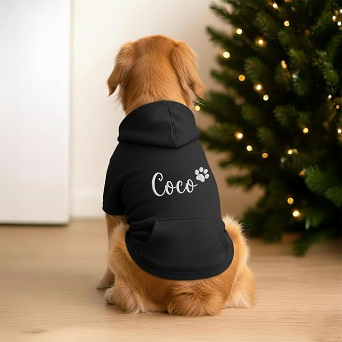 Personalized Dog Hoodie, Custom Embroidered Name Pet Hoodie, Warm Winter Outfit for Dogs, Pet Clothes, Gift for Dog Lovers 5