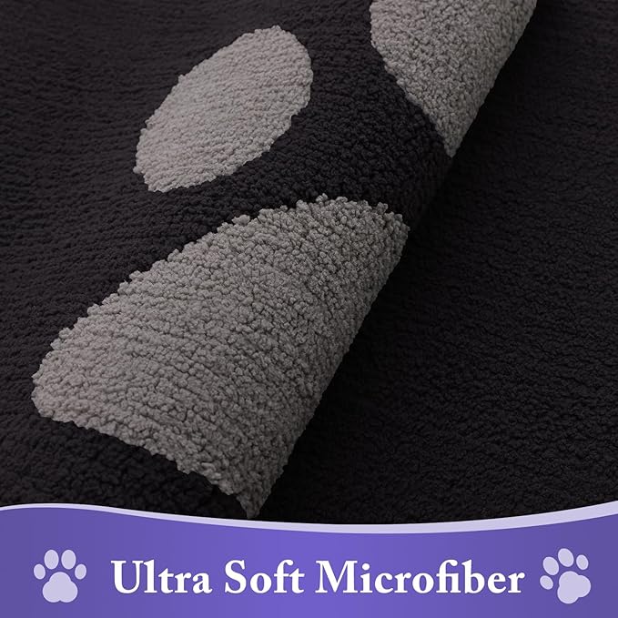 Buganda Dog Door Mat for Muddy Paws, Absorbent Dirt Trapper Non Slip Indoor Doormats, Washable Low-Profile Mat for Mud Dogs, Entryway Carpet for Inside Floor (36x24 Inches, Black and Grey)