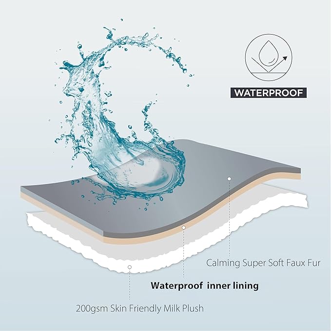 Waterproof Dog Blanket for Bed, Luxury Plush Washable Large Dogs Blankets for Furniture Protection, Super Soft Calming Pet Blanket for Indoors (Grey, 30"x40")
