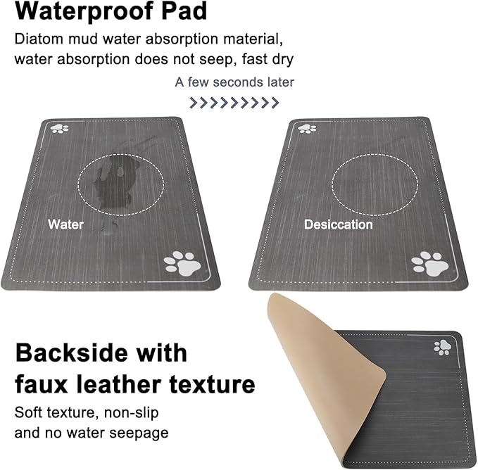 RIZZARI Automatic Cat Water Dispenser: Large 5L Black with Stainless Steel Bowl - Spill-Proof Design - Extra-Wide Elevated Feeder - Eases Drinking for Senior Dogs with Joint/Spine Issues - Home Use