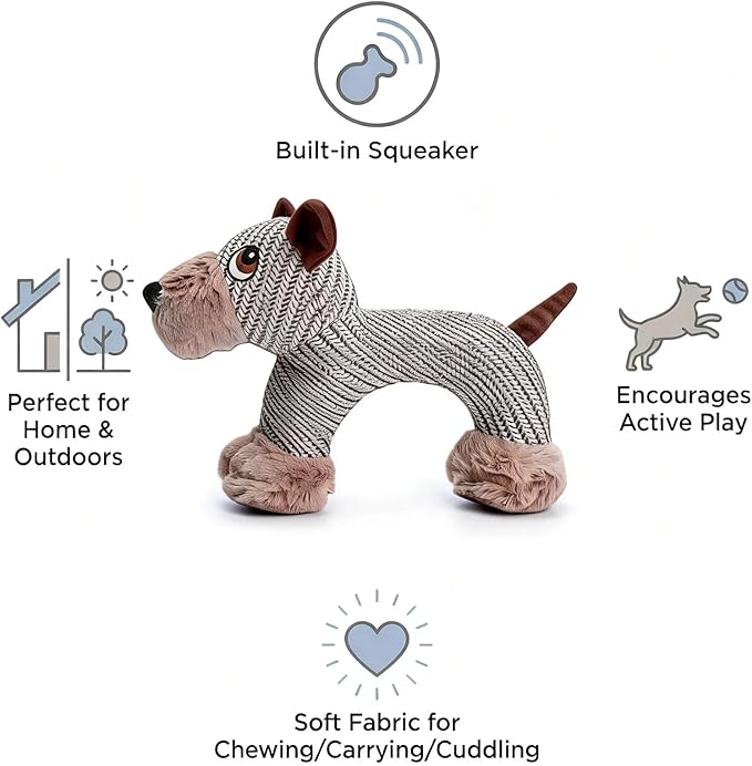 Linen Safari Companions, Squeaky Dog Chew Animals, with Durable Linen Material, Durable and Resistant to Chewing, for Relieve Dog's Boredom (Sheep)