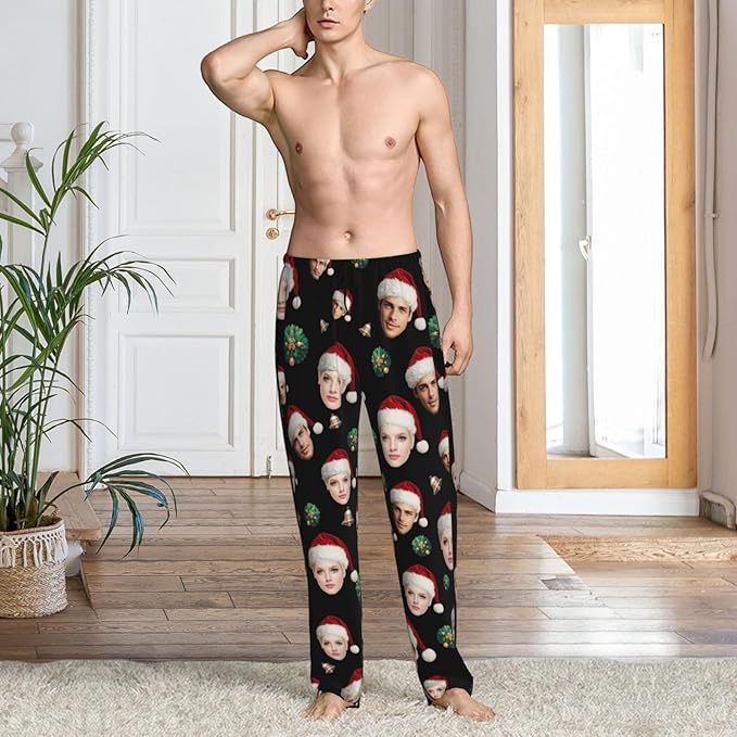 Custom Pajama Pants with Face customized PJ Pants Christmas Valentine gifts for Men Women