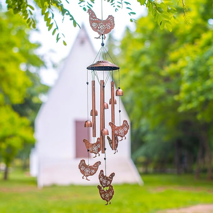 Chicken Wind Chimes for Outside,Chicken Gifts for Women/Men/Sympathy/Memorial Gifts/Birthday Festival Metal windchimes Outdoors/Indoors,Patio,Garden Decor,Home,Yard