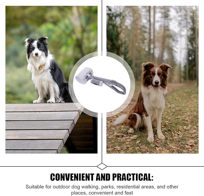 Toyvian Heavy Duty Pooper Scooper for Large Dogs with Long Handle Portable Dog Poop Picker Waste Scoop Tool for Outdoor Pet Cleanup Gray