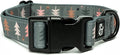 Lucy & Co. Take a Hike Adjustable Dog Collar- Cute Designer Pet Collar for Small, Medium, Large Dogs- Buckle Closure Dog Accessories, Small, Green Trees