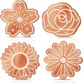 4 Pack Bird Bath Copper Disk Bird Bath Purification Disk with Triple-Point Support 99.99% Pure Copper Water Cleaner for Outside Bowl, Physical Safe Clean Water (Flowers)