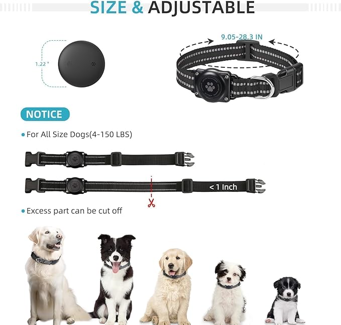 GPS Tracker for Dogs, Mini GPS Cat Tracker, Smart Pet Activity Tracker (iOS Only), No Monthly Fee, Compatible with Apple Find My, Anti-Lost, Finder Tag for Vehicles/Pets/Kids/Items (1 Pack)