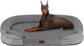 Dwanton Orthopedic Dog Bed for Extra Extra Large Dogs with Gel Memory Foam, Waterproof Dog Sofa, Washable Pet Bed with Four Sided Bolster Cushion, Removable Cover & Non-Slip Bottom, 48", Medium Gray