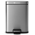6L Outdoor and Indoor Pet Waste Container, (with one Charcoal Filter), Stainless Steel Can. Lid Opens with Push Step. 12 in x 10 in x 8 in Dimension.