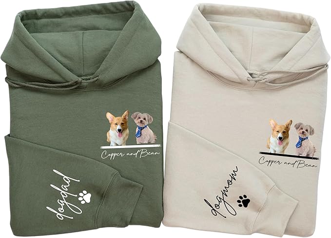 Custom Pet Sweatshirts with Photo and Name, Personalized Dog Sweatshirt, Gifts for Dog Mom, Dad