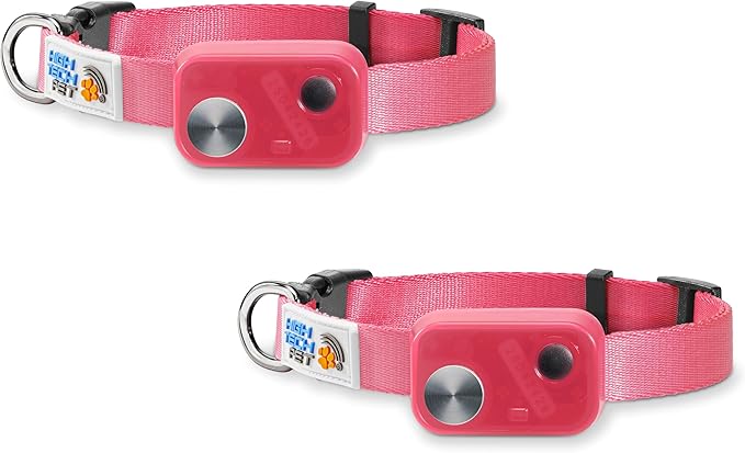 MS-5 Automatic Pet Door Collar 2-Pack, Genuine High Tech Pet Brand Dog Collar for Power Pet Doors - Econ Series, Waterproof (Pink) - PNK-MS5-2PK