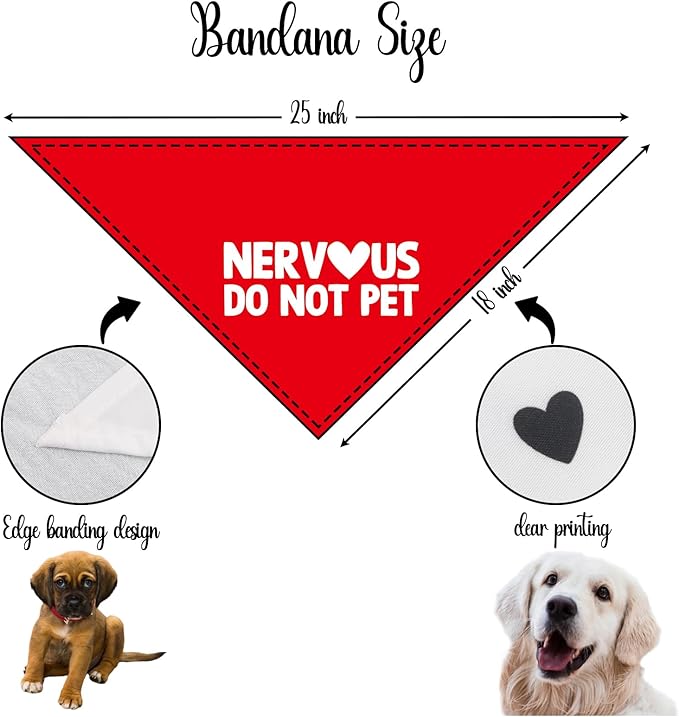 Nervous Do Not Pet Dog Bandana Service Bandana Service Dog in Training Funny Pet Accessories Shy Dogs Gift Nervous Anxious Scarf for Small Medium Dogs & Cats