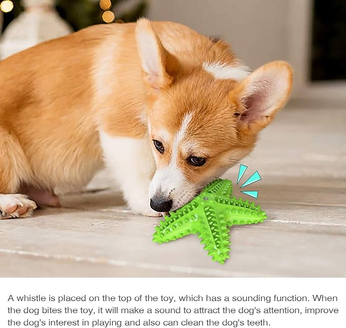 Carllg Dog Toys for Aggressive Chewers, Puppy Teething Chew Toys, Durable Indestructible Squeaky Interactive Puzzle Starfish Toys for Small Medium Large Breed