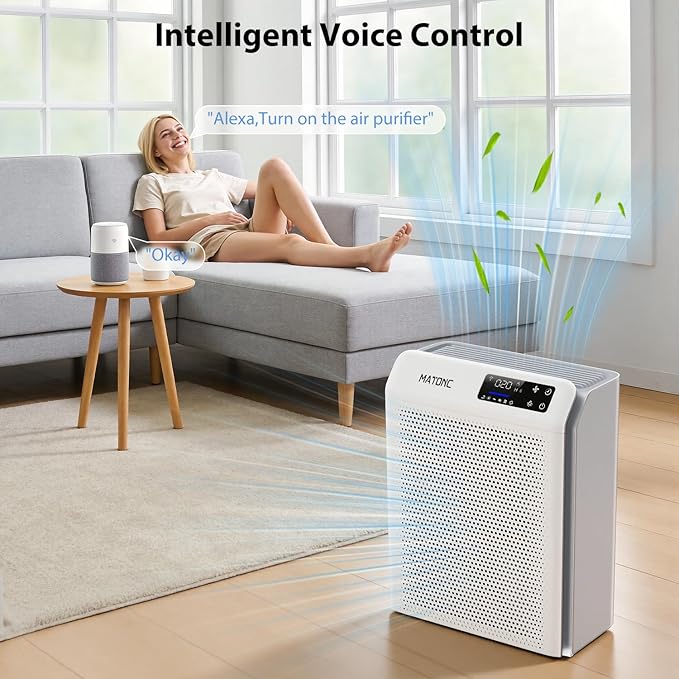 Air Purifiers for Home Large Room Up to 3500 Ft²,HEPA Air Purifier with Smart WiFi APP Control,Air Quality (PM2.5) Monitor,Sleep Mode & Auto Mode,Smart Home Air Cleaner for Pets Hair,Pollen,Dust,Odor