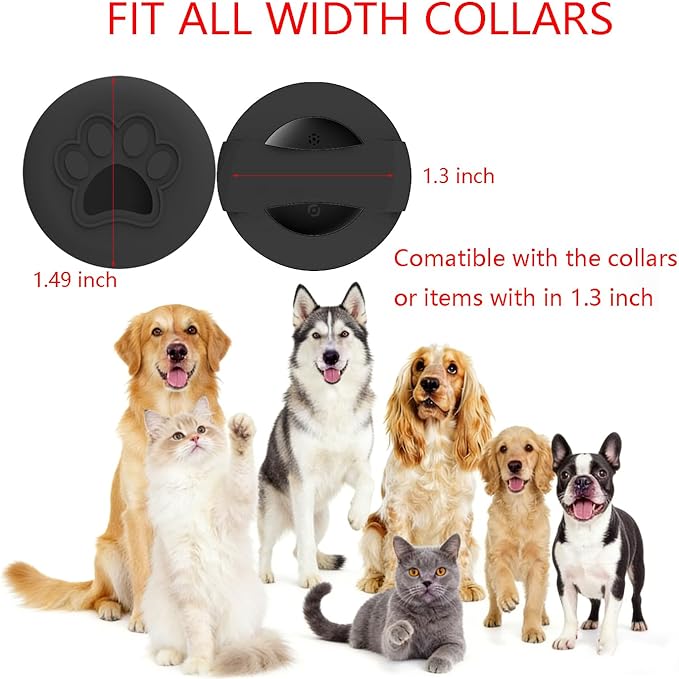 Dog Trackers Smart Pet Tracker for Collar Dog Trackers Pet Location Tracker with Holder No Monthly Fee Compatible with Apple Find My (iOS Only Not for Android) Anti-Lost Device for Pets Bag Straps