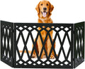 Etna 3-Panel Diamond Design Wood Pet Gate - Decorative Black Tri Fold Dog Fence for Doorways, Stairs - Indoor/Outdoor Pet Barrier - 24-48 Inches Wide x 19 Inches Tall