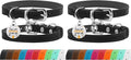 BRONZEDOG Leather Cat Collar with Removable Bells Non Breakaway Kitten QR Tag for Girl Boy (7" - 9" for Cats, Black & Silver) (Pack of 2)