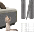 2Pack Total 78.7"x15.8" Cat Scratch Mat for Cat Couch Furniture and Wall Protector | Trimmable Self-Adhesive Carpet Climb Cat Scratcher for Covering Cat Tower and Replacement Pads (Light Grey)
