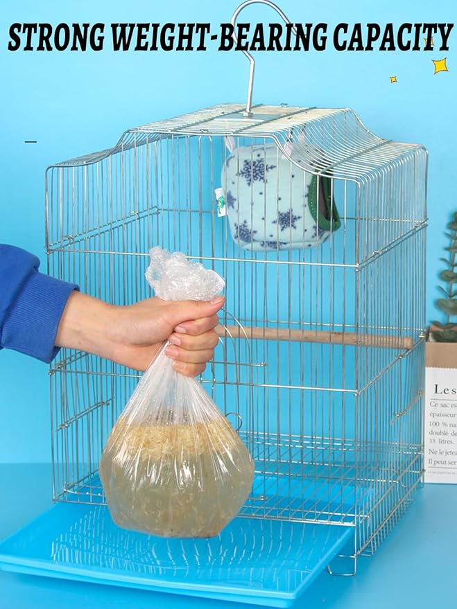 Disposable Bird Cage Liners - Clear Plastic Parakeet Liner Bags - 100 Pcs Universal Film for Finches, Canaries, Cockatiels