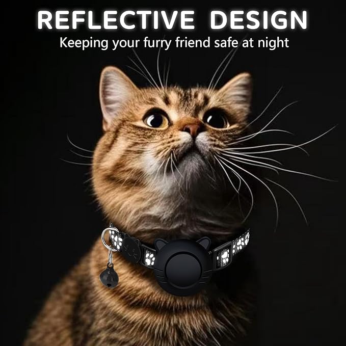 GPS Cat Collar Tracker – Bluetooth Pet Locator for Cats | Works with Android & Google Find My Device | Ideal for Pet Parents!