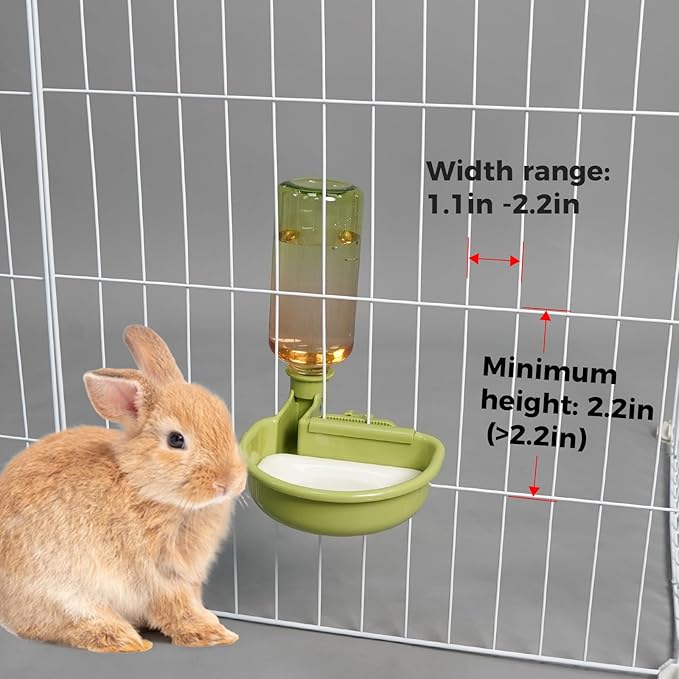 VANNON 16oz Pet Water Bottle, Gravity Dog Water Bowl Dispenser for Cage, Anti-Overflow Water Dispenser for Small Dogs, Cats, Rabbits and Other Small Animals, BPA Free, Gradient Green