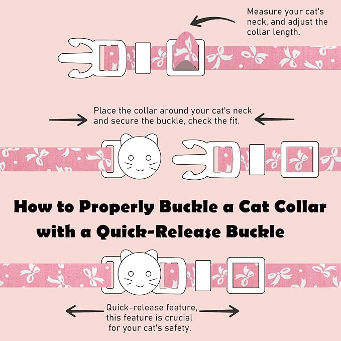 2 Pack Cotton Breakaway Cat Collars Set with Bell and Flower Pendant, Cute Floral Fruit Patterned, Adjustable 7.5-11Inch, Include A Mouse Toy Gift (Bowtie)