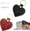 Cat & Dog Hair Keychain - Paw Shaped Leather Memorial Keepsake for Dog Cat Fur Storage, Pet Fur Keepsake Collector