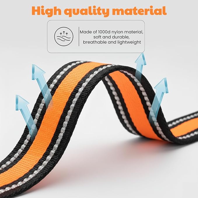 Dog Training Collar Replacement and Shock Collar Strap - 3/4 Inch Wide Adjustable Nylon Band with Reflective Replacement Strap for E Collar and Bark Collar (Orange)