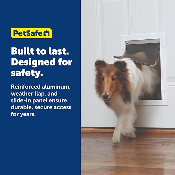 PetSafe Freedom Aluminum Pet Door for Dogs and Cats, Medium, White, Tinted Vinyl Flap