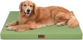 Outdoor Orthopedic Dog Bed for Extra Large Dogs, XL Waterproof Flat Pet Bed 44x32 Inch, Egg Crate Foam with Removable Washable Oxford Cooling Cover, Light Green