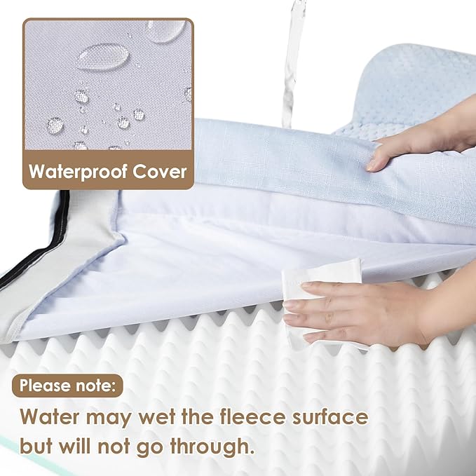 EHEYCIGA XXL Dog Bed Memory Foam, Orthopedic Giant Dog Bed Jumbo with Washable Removable Cover, Waterproof Pet Sofa Couch with Nonskid Bottom, 48x35x7.5, Washblue