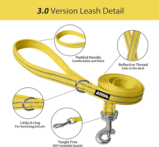 AIITLE Escape Proof Dog Harness - Step in Adjustable Dog Harness No Choke Over with Breathable Mesh and Quick-Release Buckle for All Weather- Outdoor Walking, Training for Medium Dogs Yellow XL