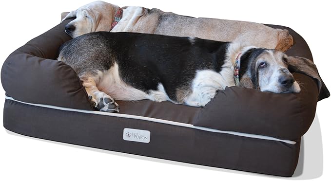 PetFusion Ultimate Dog Bed, Orthopedic Memory Foam, Multiple Sizes and Colors, Medium Firmness Pillow, Waterproof Liner, YKK Zippers, Breathable 35% Cotton Cover
