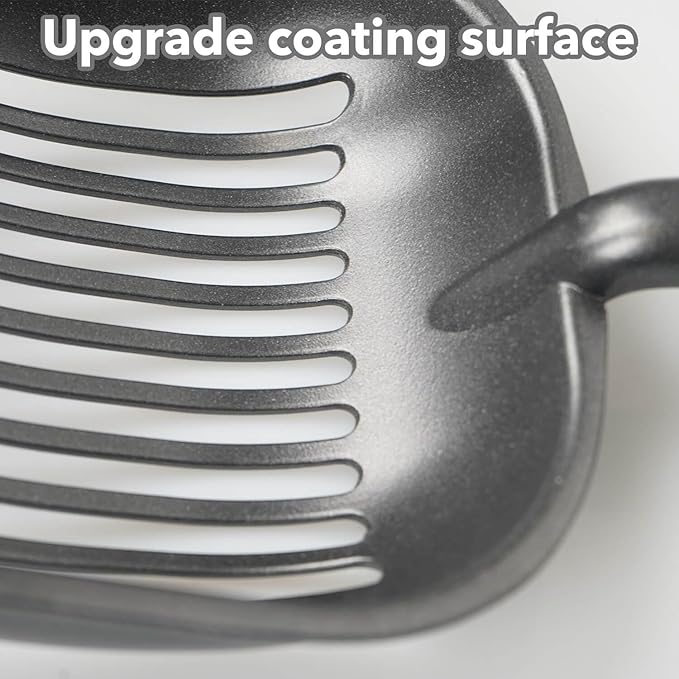 Cat Litter Scoop, Kitty Metal Scooper, Aluminum Alloy Sifter, Kitten Pooper Lifter, Deep Shovel, Long Handle, Poop Sifting, Durable, Heavy Duty, for Litter Box