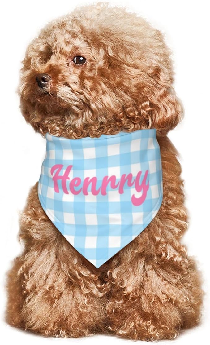 Custom Pet Scarf Personalized Dog Bandana with Name Personalized Add Your Text Bibs Triangle Head Scarfs Gift for Small Medium Large Dogs Cats Baby Puppy Pets Accessories