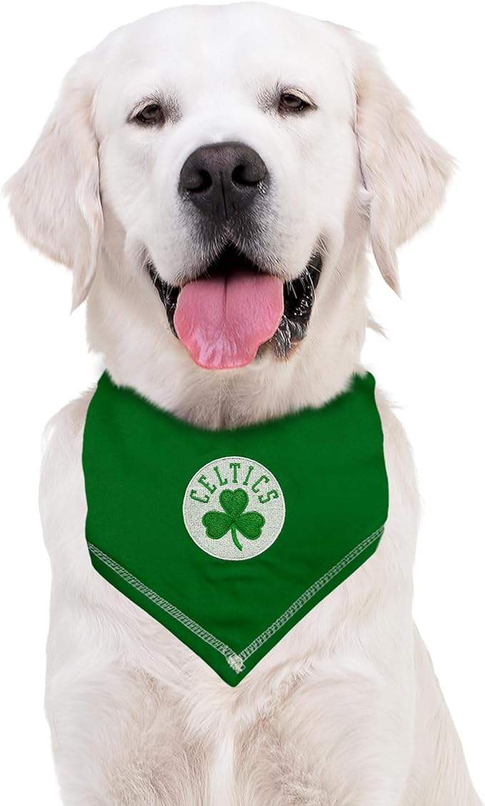 Pets First NBA Boston Celtics TIE Bandana, Size Small/Medium. Dog Bandana Scarf Bib for Pet Cat Dog. The Ultimate Game-Day, Party Bandana