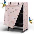 Tchvt Nighttime Bird Cage Covers with Zipper Panel Blackout Birdcage for Winter Universal Breathable Large Good Night Enclosure for Bird (Bird Designs, 26x19x40 inch)