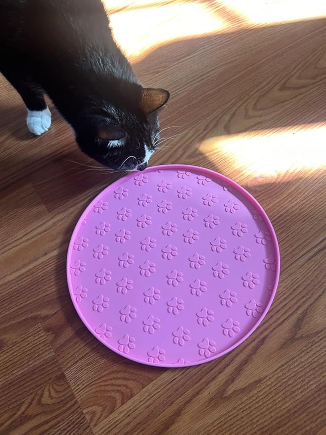 Dog Food Mat - Waterproof Dog Bowl Mat for Food and Water, Pet Food Placements with Edges, Nonslip Cat Feeding Mat for Protecting Floors (1Pack Pink)