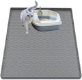 Cat Litter Mat for Litter Box, Silicone Large Cat Litter Trapping Mat - 28x22 in, Waterproof & Non-Slip, Durable & Easy Clean, Gray