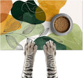 Modern Abstract Leaf Design Pet Feeding Mat 20" x 12" Pet Food Mat Non Slip Mat for Dog Food and Water Bowls Easy Clean Dog Bowl Mats Pets Placemat for Kitchen Pets Feeding Area Decor