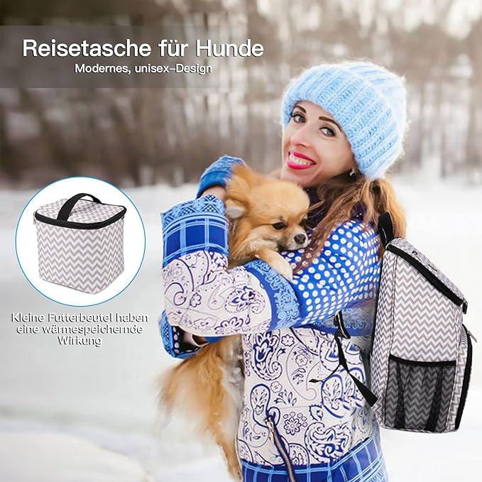 BAGLHER丨Dog Travel Bag, Airline Approved Pet Supplies Backpack, Dog Travel Backpack with 2 Silicone Collapsible Bowls and 2 Food Baskets
