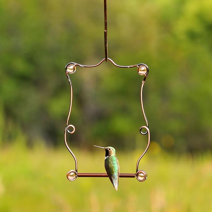 Perky-Pet Copper Beaded Hummingbird Swing - Rust Resistant Finish - Humming Bird Swing for Outdoors - Attract Perching Birds - 90, Copper, Rose Beads