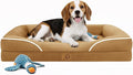 Homemate Dog Bed Medium Size Dog 28x23 inch with Orthopedic Foam Waterproof Outdoor Pet Cat Bed Sofa Supplies with Toy Dogs Crate Pad Couch with Removable Washable Cover & Non-Slip Botton Brown