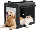 DUMOS Dog Crate 36 Inch Travel Cat Pet Carrier for Medium Large Dog, Portable Foldable Soft Pet Crate with Storage Bag & Washable Pad for Indoor Outdoor Dog Kennel Carrier (L-70lbs, Black)