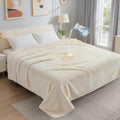 LOOBANI Waterproof Blanket for Bed: Reversible Soft Flannel King Size Bed Blanket 85" x 108", Waterproof Dog Blankets for Large Dogs, Spill-Proof Cover for Furniture Protection, Movie Time, Beige