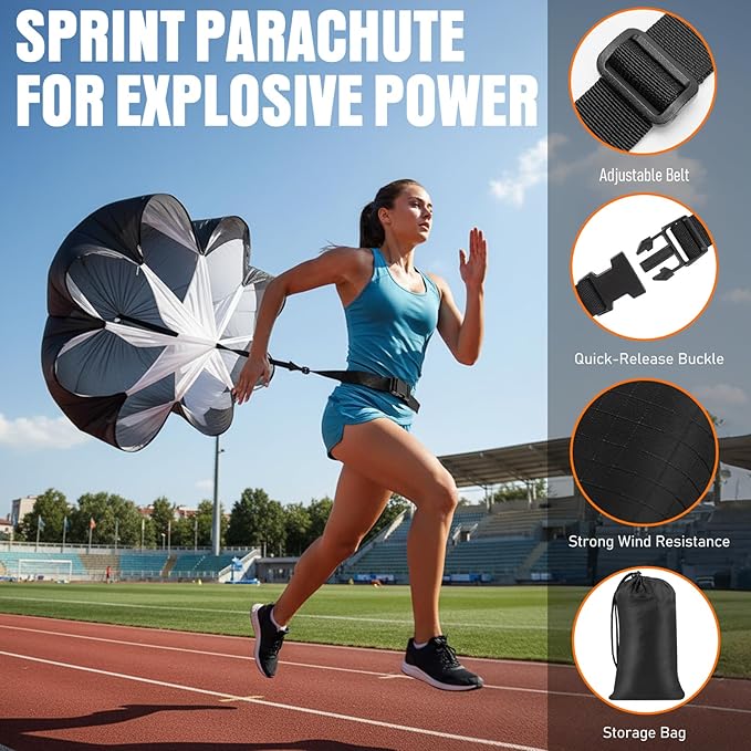 Agility Ladder, Soccer Football Training Equipment Set - 20ft Speed Ladder, 4 Hurdles,Parachute, 12 Cones & Jump Rope | Agility & Speed Training for Kids Youth Adults,Basketball & Football Accessories