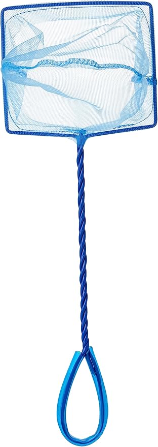 Marina 5-Inch Blue Fine Nylon Net with 10-Inch Handle, Aquarium Maintenance Tool, Blue, 11275 (Pack of 3)